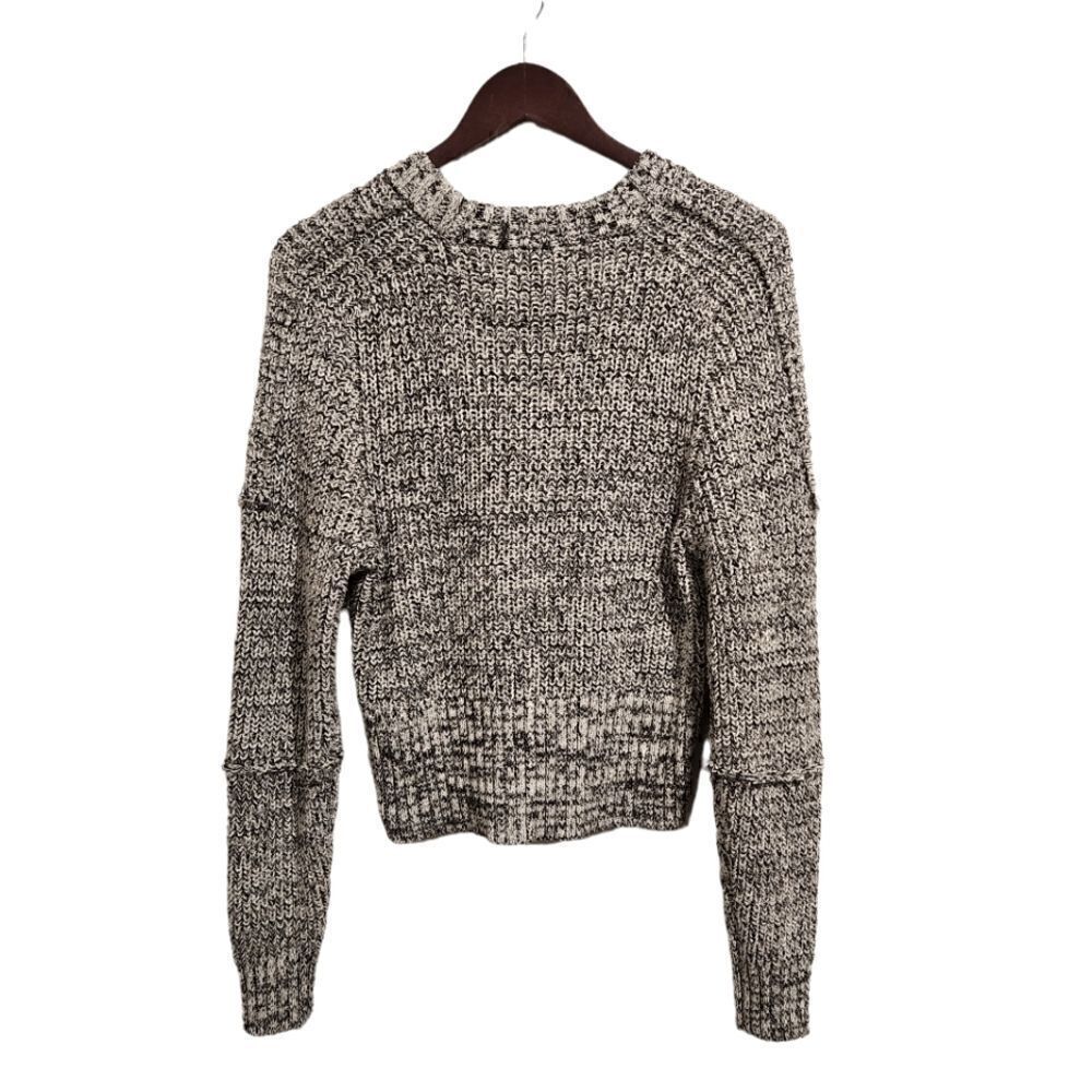 Urban Outfitters Chunky Knit Sweater Medium Black White Grey Longsleeve Pullover - Picture 2 of 6